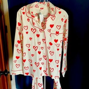 Size small red heart pajama set